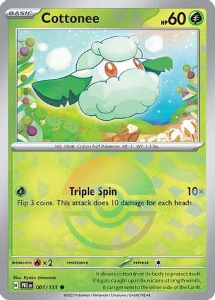 Cottonee (Poke Ball Pattern) 007- SV Prismatic Evolutions Holofoil