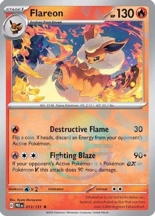 Flareon (Poke Ball Pattern) 013- SV Prismatic Evolutions Holofoil