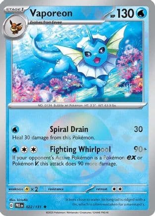 Vaporeon (Poke Ball Pattern) 022- SV Prismatic Evolutions Holofoil