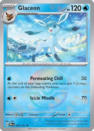 Glaceon (Poke Ball Pattern) 025- SV Prismatic Evolutions Holofoil
