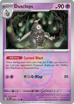 Dusclops (Poke Ball Pattern) 036- SV Prismatic Evolutions Holofoil