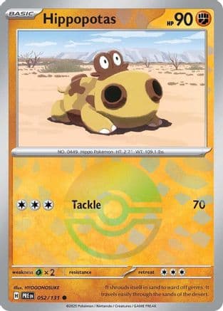 Hippopotas (Poke Ball Pattern) 052- SV Prismatic Evolutions Holofoil