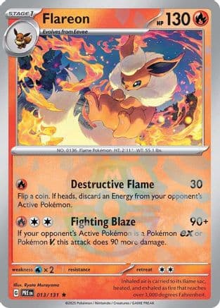 Flareon (Master Ball Pattern) 013- SV Prismatic Evolutions Holofoil