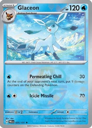 Glaceon (Master Ball Pattern) 025- SV Prismatic Evolutions Holofoil