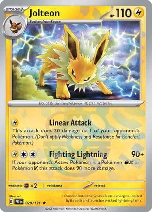 Jolteon (Master Ball Pattern) 029- SV Prismatic Evolutions Holofoil