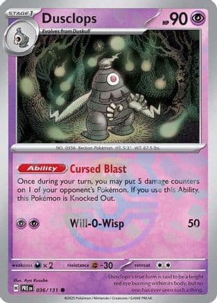 Dusclops (Master Ball Pattern) 036- SV Prismatic Evolutions Holofoil