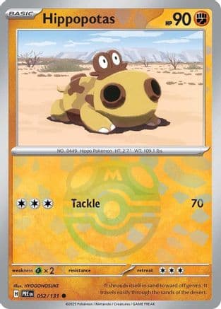 Hippopotas (Master Ball Pattern) 052- SV Prismatic Evolutions Holofoil