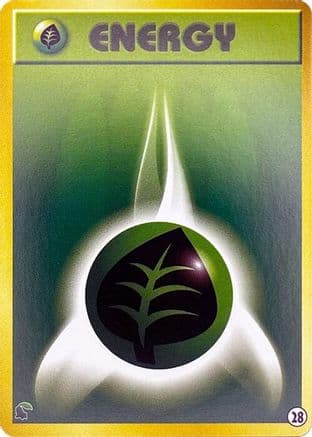 Basic Grass Energy - 28 (28) (Japanese) - Intro Pack Neo Chikorita