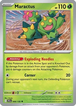 Maractus 008/159 - Reverse Holofoil SV09 Journey Together - Uncommon