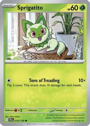 Sprigatito 016- SV09 Journey Together Reverse Holofoil