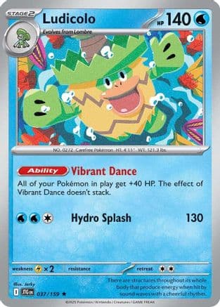 Ludicolo 037 - Reverse Holofoil SV09 Journey Together - Rare