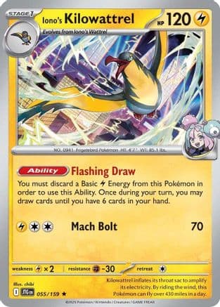 Iono's Kilowattrel 055/159 - SV09 Journey Together Reverse Holofoil