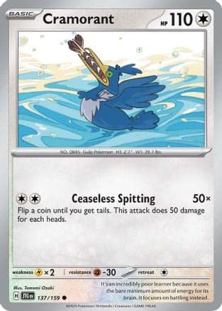 Cramorant 137- SV09 Journey Together Reverse Holofoil
