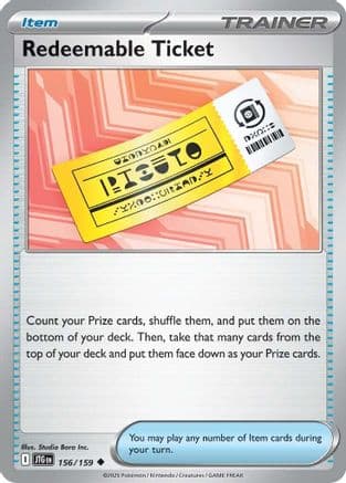 Redeemable Ticket 156- SV09 Journey Together Reverse Holofoil