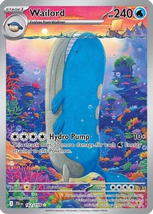 Wailord 162/159 - Holofoil SV09 Journey Together - Illustration Rare