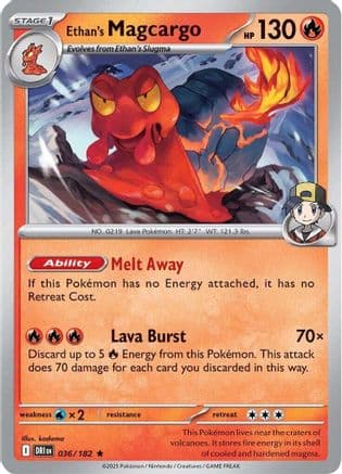 Ethan's Magcargo 036 - Holofoil SV10 Destined Rivals - Rare