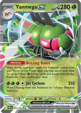 Yanmega ex 003/182 - SV10 Destined Rivals Holofoil