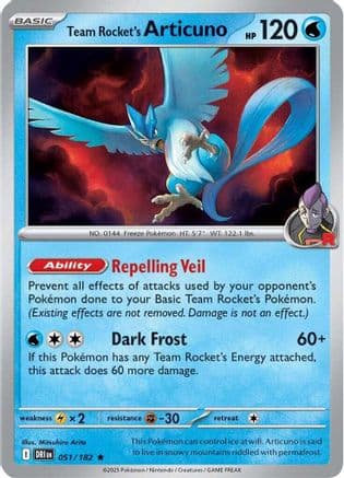 Team Rocket's Articuno 051- SV10 Destined Rivals Holofoil
