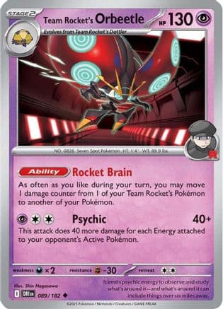Team Rocket's Orbeetle 089/182 - SV10 Destined Rivals Reverse Holofoil