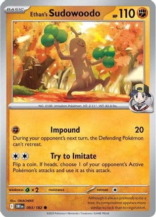 Ethan's Sudowoodo 093- SV10 Destined Rivals