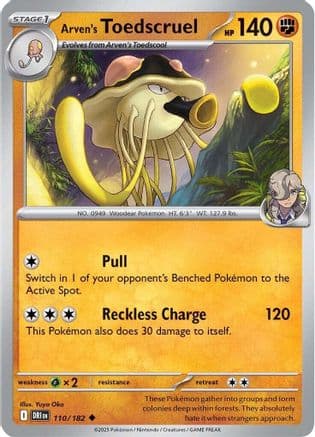 Arven's Toedscruel 110- SV10 Destined Rivals Reverse Holofoil