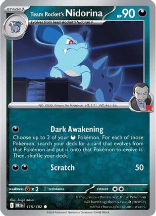Team Rocket's Nidorina 115- SV10 Destined Rivals Reverse Holofoil