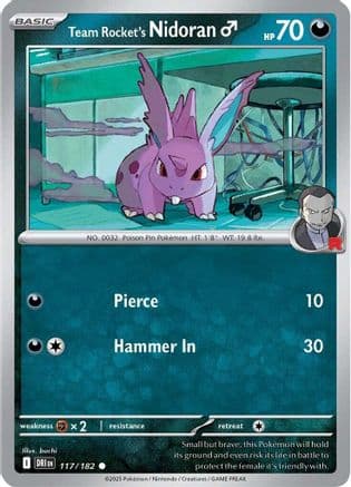 Team Rocket's Nidoran M 117- SV10 Destined Rivals Reverse Holofoil