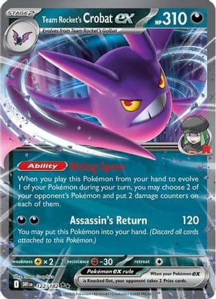 Team Rocket's Crobat ex 122/182 - Holofoil SV10 Destined Rivals - Double Rare