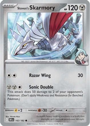 Steven's Skarmory 142- SV10 Destined Rivals Reverse Holofoil