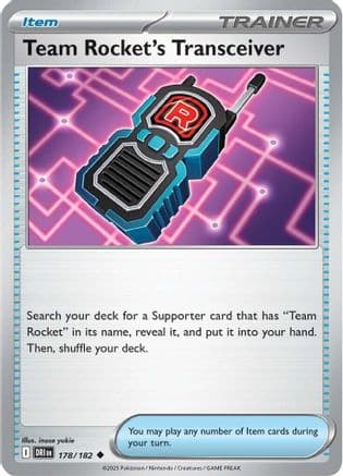 Team Rocket's Transceiver 178- SV10 Destined Rivals Reverse Holofoil