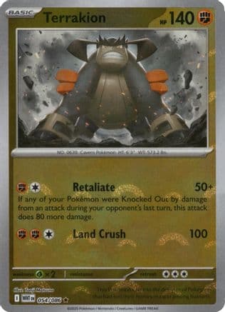Terrakion (Poke Ball Pattern) 054- SV White Flare Holofoil