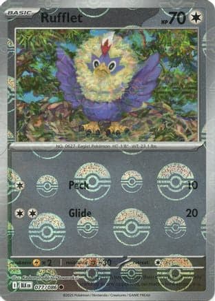 Rufflet (Poke Ball Pattern) 077 - Holofoil SV Black Bolt - Common