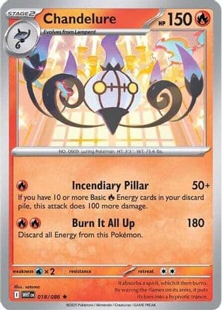 Chandelure 018- SV White Flare Reverse Holofoil
