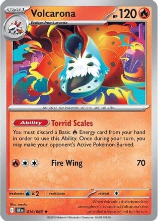 Volcarona 016- SV Black Bolt Reverse Holofoil