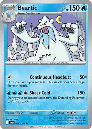 Beartic 026- SV Black Bolt Reverse Holofoil