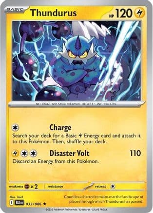 Thundurus 033 - Holofoil SV Black Bolt - Rare