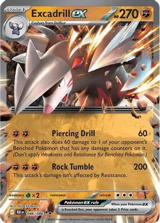 Excadrill ex 046- SV Black Bolt Holofoil