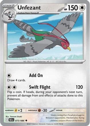 Unfezant 073- SV Black Bolt Holofoil