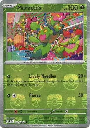 Maractus (Master Ball Pattern) 008- SV Black Bolt Holofoil