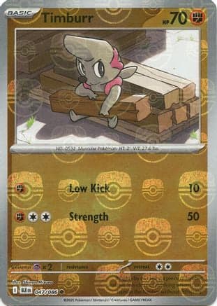 Timburr (Master Ball Pattern) 047- SV Black Bolt Holofoil