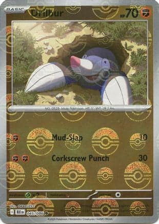 Drilbur (Poke Ball Pattern) 045- SV Black Bolt Holofoil