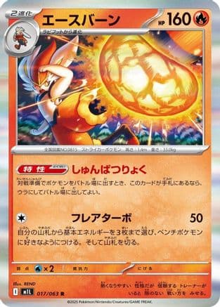Cinderace (017/063) (Japanese) - m1L Mega Brave Holofoil