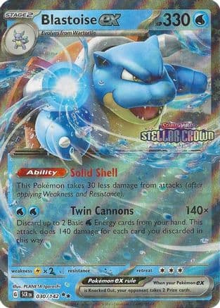 Blastoise ex (Stellar Crown Stamp) 030- Miscellaneous Cards & Products Holofoil