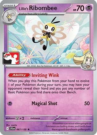 Lillie's Ribombee 067/159 - Prize Pack Series Cards Holofoil