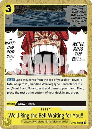 We'll Ring the Bell Waiting for You!! (OP12-116) - Legacy of the Master Release Event Cards