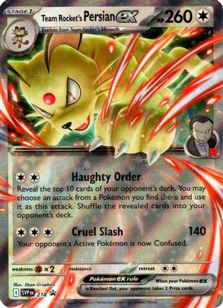 Team Rocket's Persian ex 218- SV Scarlet & Violet Promo Cards Holofoil