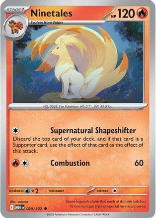 Ninetales 020- ME01 Mega Evolution Reverse Holofoil