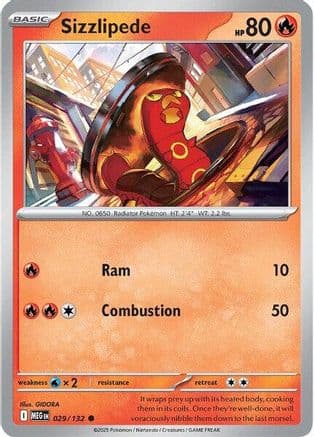 Sizzlipede 029- ME01 Mega Evolution Reverse Holofoil