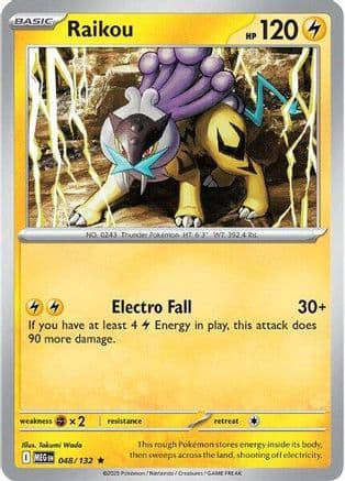 Raikou 048- ME01 Mega Evolution Holofoil