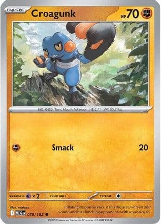 Croagunk 078- ME01 Mega Evolution Reverse Holofoil